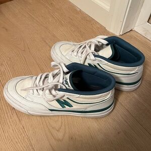 White and Teal Sneakers